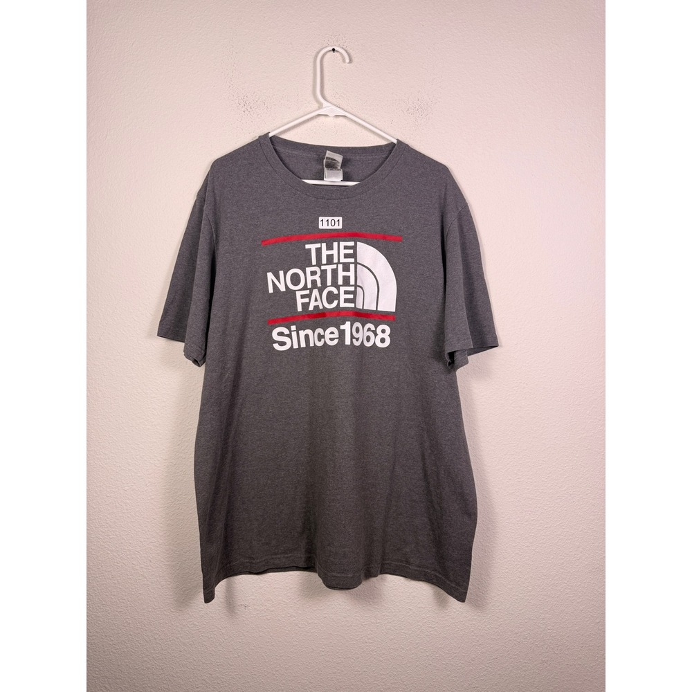 The North Face Mens XL Gray Graphic T-Shirt Since 1968 Logo Short Sleeve Tee